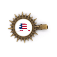 thumbnail image 1 of Pince à Cheveux Rétro en Métal Forme Drapeau Étoiles Rayures Alaka USA, 1 of 3