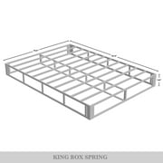 Castle Place 8 Inch King Metal Box Spring with Beige Linen Cover