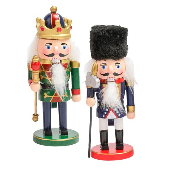 yotijay 2 pieces 5.91inch Nutcracker Figures Christmas wood Creative Puppet Doll A