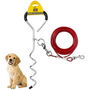 Downtown Pet Supply Premium Steel Spiral Dog Tie - Out Stake with Cable (10ft, 20ft, 30ft) (10 Foot)