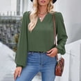 thumbnail image 4 of Women's Slim Fit V Neck Top | Solid Color Long Sleeve | Autumn/Winter | Flattering | Versatile Style Sexy Shirts for Women plus Size Crop Top plus Size Shirts for Women 2x plus Size Flattering Tops, 4 of 8