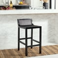 thumbnail image 4 of SAFAVIEH Saito Square Low Back Counter Stool, Black, 4 of 13