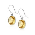 thumbnail image 2 of Gem Stone King 12.00 ctw Sterling Silver Citrine Cushion Checkerboard Dangle Earrings, 2 of 5