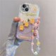 thumbnail image 3 of Funda suave transparente con cordón de cadena de teléfono colgante de oso 3D coreano para iPhone 15, 14 Pro Max, 11, 13, 12 Mini, XR, 6, 8, 7 Plus, X, XS, SE, 3 of 5