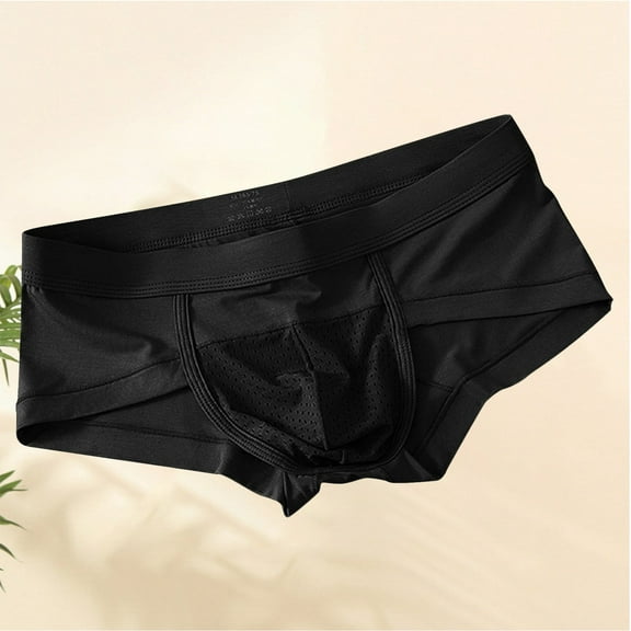 EchfiProm Underwear for Men Briefs Black Cotton Breathable Comfortable XL Underpants