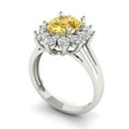 thumbnail image 2 of 2.72 ct Oval Cut Simulated Yellow Diamond Halo Engagement Ring for Women in 18K White Gold, 2 of 5