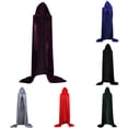 thumbnail image 3 of DuoJiaJ Adults Hooded Velvet Cape, Witch Cloak Party Dress Up Purple, 3 of 5