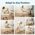 thumbnail image 4 of Hoffree Criss Cross Office Chair with Reversible Armrests, Big and Tall Desk Chair with Footrest, Reclining Ergonomic Computer Chair with Adjustable Headrest, Executive Fabric Chair for Home, Beige, 4 of 10