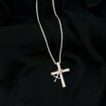 thumbnail image 2 of Rosec Jewels Lab Created Diamond Cross Necklace with Charm - Ef-Vs Quality Diamond Double Cross Pendant Chain - with Jewelry Box, 18K Yellow Gold, 2 of 7