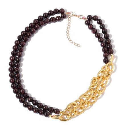 - Beads Goldtone Strand Beaded Necklace Jewelry Gift for Women 20-22