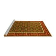 thumbnail image 2 of Ahgly Company Machine Washable Indoor Square Oriental Yellow Industrial Area Rugs, 5' Square, 2 of 4