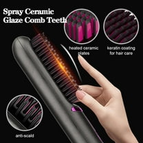 Wireless Hair Straightener Brush Fast Heated Straightener Brush Multifunctional Ceramic Hair Curler Anti-scalding Heating Comb