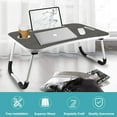 thumbnail image 4 of Lap Desk Stand, Foldable Laptop Bed Desk with Legs, Portable Laptop Bed Tray with iPad Slots, Small Lazy Laptop Table for Adults/Students/Kids, Eating Working Gaming Desk for Couch/Sofa/Floor, HJ1840, 4 of 11
