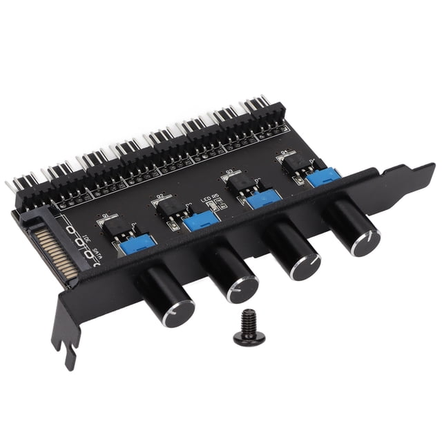 PC Fan Hub PC 8 Channel Fan Hub 4 Knob Cooling Fan Speed Controller for CPU Chassis HDD VGA PWM Fan Water Cooling System