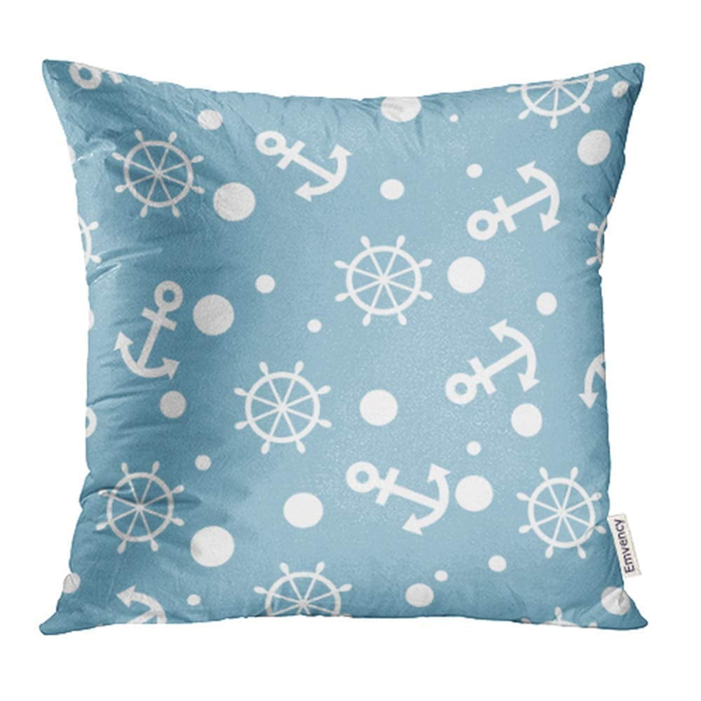 ARHOME Blue Cute Nautical Pattern with White Anchors and Ship Wheels