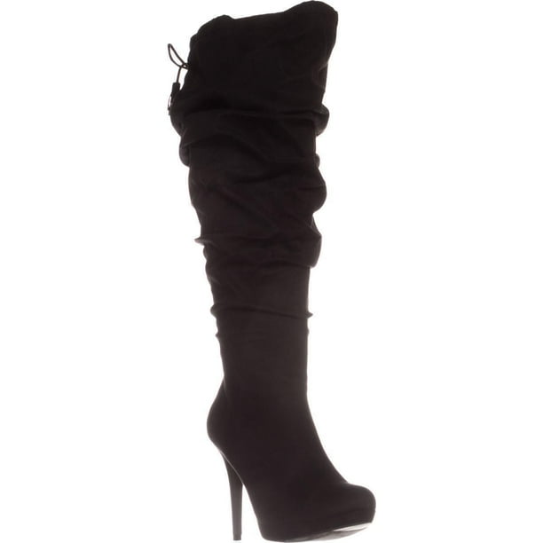 black calf platform boots