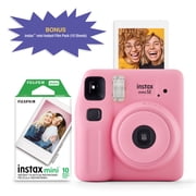 Fujifilm Instax Mini SE Instant Camera with Bonus 10 Pack Mini Film, Pink (Value Pack)