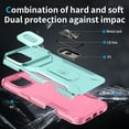 thumbnail image 3 of Phone Case for iPhone 16 Plus Case with Sliding Camera Cover, with 360° + 100° Free Rotation Metal Finger Ring Bracket, Fit Magnet Car Mount, 2 In 1 Case Cover for iPhone 16 Plus, Green, 3 of 8