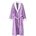 thumbnail image 4 of Clearance! robes for women terry cloth robes for women Womens Robe Soft Plush Bathrobe Fluffy Cute Long Coat Night Robe Big sales Purple, 4 of 4