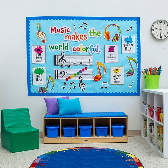 Fun Express Music Room Multicolor Cardstock Bulletin Board Set – 12 Sheets