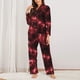 thumbnail image 2 of Balery Red Line Conjunto de Pijama con Estampado para Mujer, Conjunto de Dos Piezas con Manga Larga, Ropa de Dormir Suave con Bolsillos, Pijamas Cómodos-Large, 2 of 7