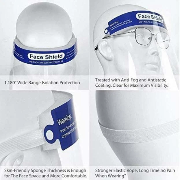 CIRCLE- 5Pcs Safety Full Face Shield Reusable Washable Protection Cover Face Mask