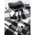 thumbnail image 5 of Demotime Men's Flannel Plaid Casual Button Down Shirt L White Plaid, 5 of 6
