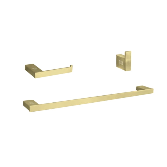 Sofia 3-Piece Bathroom Hardware Set in Brushed Gold