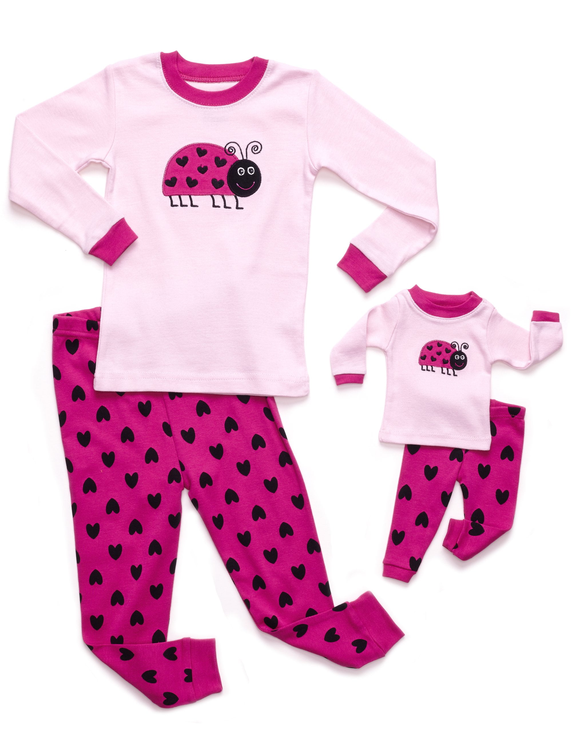 Leveret Leveret Kids & Toddler Pajamas Matching Doll & Girls Pajamas