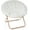 White Velvet, Wood Tone, variant on CZMJY Grey Faux Fur XL Saucer Chair for Adults Teens Kids – Foldable Comfy Accent Seat for Bedroom Dorm Gaming Small Spaces – Oversized Round Moon Mushroom Style White