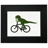 T-Rex Riding A Bike - Bicycle Cycling Dinosaur Framed Print Poster Wall or Desk Mount Options