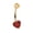 Garnet Red, variant on 14k Yellow Gold Heart Belly Button Navel Ring Body Art