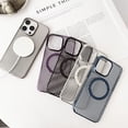 thumbnail image 4 of for Magnetic iPhone 13 Pro Max Case, Phone Case [Compatible with MagSafe] Slim Fit Smooth Carbon Fiber Shockproof Women Men Girls Boys Protective Case Cover for iPhone 13 Pro Max, Silver, 4 of 8