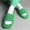 Green, variant on QueenLine 10 Bulk Women Fluffy Slippers Corduroy Flat Ladies Furry Slides Peep Toe Thick Sole Shoes Summer Autumn Runway Flip Flops