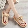 thumbnail image 2 of Dpityserensio Women Summer Flat Sandals Hemp Rope Open Toe Shoes Woven Sandals Thong Sandals Beige 8.5(41), 2 of 5