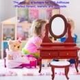 thumbnail image 3 of Dressing Table Model, Beautiful Classic Exquisite 1:12 Redwood Color Dollhouse Accessory  for Toys Dressing Table for Dollhouse Model Supplies Redwood Color, 3 of 7
