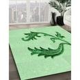 thumbnail image 3 of Ahgly Company Machine Washable Indoor Rectangle Transitional Mint Green Area Rugs, 3' x 5', 3 of 7