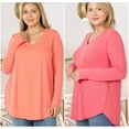 thumbnail image 2 of Casually Classy Plus Size Zenana V Neck Relaxed Fit Classic Basic Top-Women’s, 2 of 5