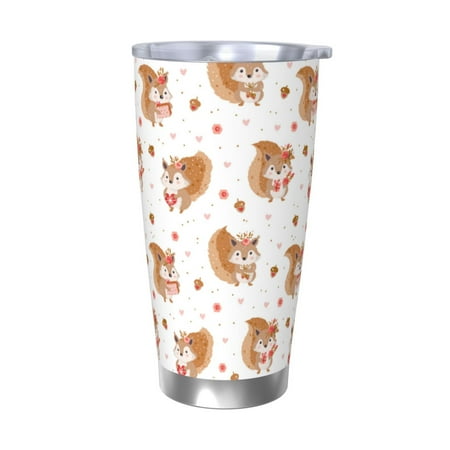 

Bingfone Squirrel Giving A Gift for 20 Oz Stainless Steel Travel Mug Double Wall Water Coffee Cup for Home Office Outdoor Works Great for Ice Drinks and Hot Beverage-Without Straw