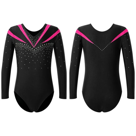 inhzoy Big Girls V Neck Ballet Gymnastics Leotards Dance Bodysuits