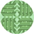 thumbnail image 1 of Ahgly Company Machine Washable Indoor Round Transitional Dark Lime Green Area Rugs, 5' Round, 1 of 7