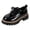 Black, variant on Lace up Loafers for Womens Platform Casual Non Slip Daily Work Mules Chunky Lug Sole Patent Leather Business Dress Shoes White Size 6.5