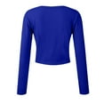 thumbnail image 6 of LISTHA Summer Crop Tops for Women Long Sleeve Slim Fit Tight Crew Neck Tees Y2k Going Out Workout Cropped T Shirts Long Sleeve_Dark Blue L, 6 of 8