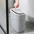 thumbnail image 2 of Kitchen Trash Can, Step-On Garbage Can with Lid, Tall Kitchen & Bathroom Trash Can, Small Office Waste Bin, Gray - Xuniizn, 2 of 7