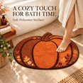thumbnail image 4 of Pumpkin-Shaped Bath Mat, Soft Absorbent Non-Slide Floor Rug for Halloween, Fall and Thanksgiving Entryway, Bathroom and Seasonal Home Decor, 4 of 6