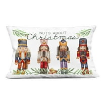 Stupell Industries Nuts About Christmas Nutcrackers Decorative Printed Throw Pillow design by Kim Allen, 14 x 7 x 20