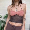 thumbnail image 7 of vigerkar Women Halter Crochet Tops Sleeveless Knit Tank Tops Y2K Summer Crop Camisole Vest Top Coffee, M, 7 of 7