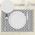 thumbnail image 3 of Ambesonne Modern Place Mats Set of 4, Minimalist Brushstokes, Standard Size, Charcoal Grey White, 3 of 6