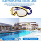 thumbnail image 4 of Máscara de buceo para niños, máscara de natación panorámica de 180°, lentes de vidrio templado antivaho, gafas de natación con cubierta para la nariz, 4 of 5