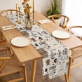 thumbnail image 3 of Coffee Table Runner - 70 Inch Long, Kitchen Dining Table Runner Dresser Scarves, Brown Beans Cup Dessert Drink Monochrome Farmhouse Decor for Coffee Tables Wedding Party Banquet, 3 of 8
